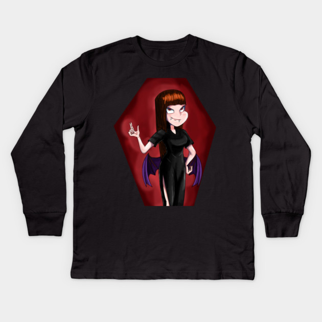 Vampire lady Kids Long Sleeve T-Shirt by droidmonkey
