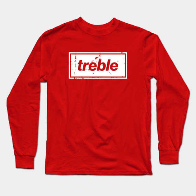 United Treble Football Oasis Indie Music Manchester White Long Sleeve T-Shirt by Butter Creative
