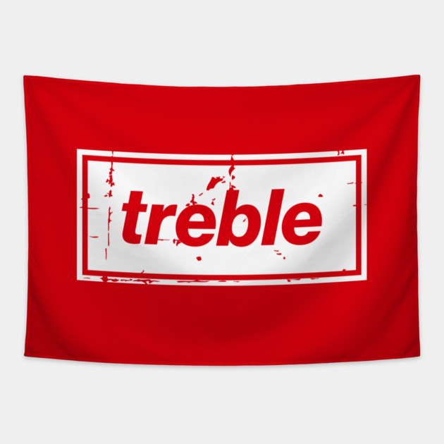 United Treble Football Oasis Indie Music Manchester White Tapestry by Butter Creative