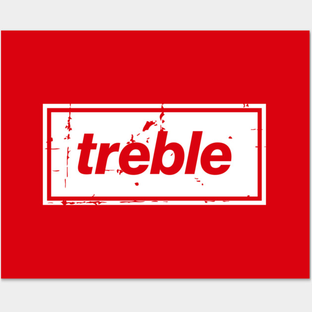 United Treble Football Oasis Indie Music Manchester White Wall Art by Butter Creative