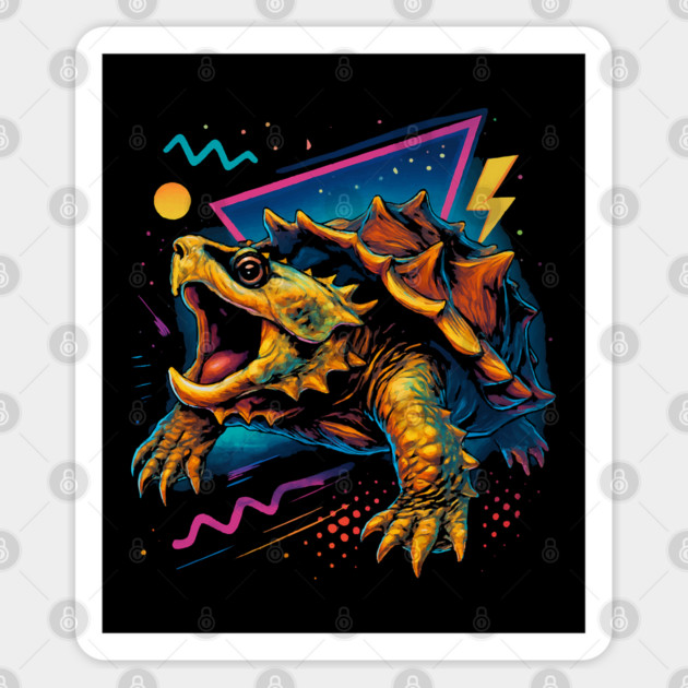 Retro Neon Mata Mata Turtle Sticker by Reptiq's Store