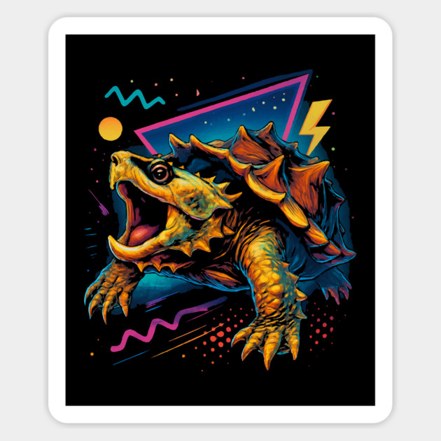 Retro Neon Mata Mata Turtle Magnet by Reptiq's Store