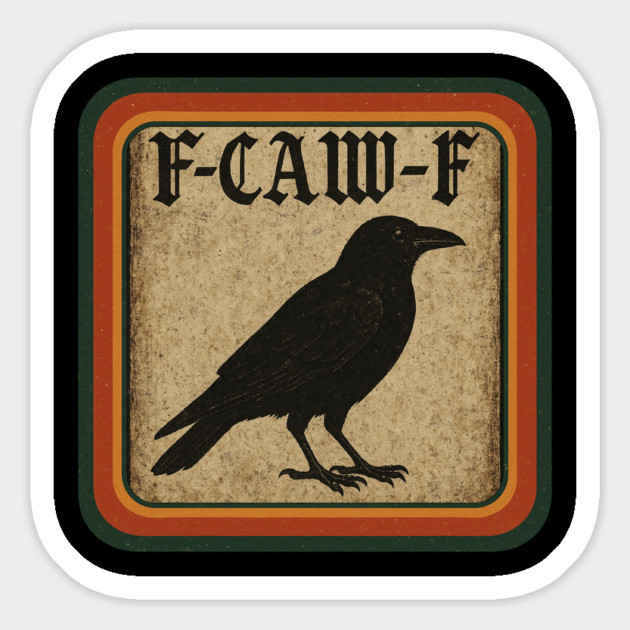 F-Caw-F Crow Pun Funny Raven Gothic Vintage Halloween Magnet by ArtistTee ⭐⭐⭐⭐⭐