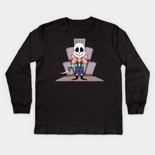 Skull Boi Kids Long Sleeve T-Shirt by droidmonkey