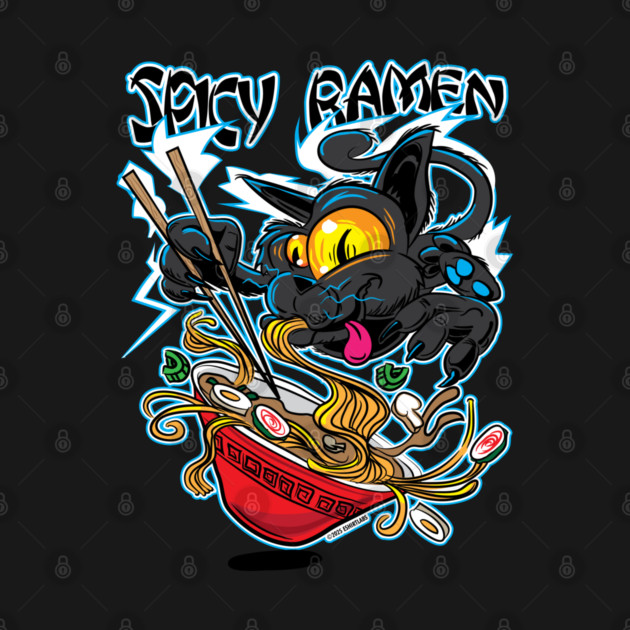 Spicy Ramen Cat by eShirtLabs