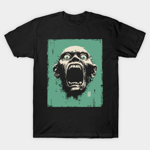 Screaming Ghoul Retro Horror Portrait T-Shirt by TuncGK