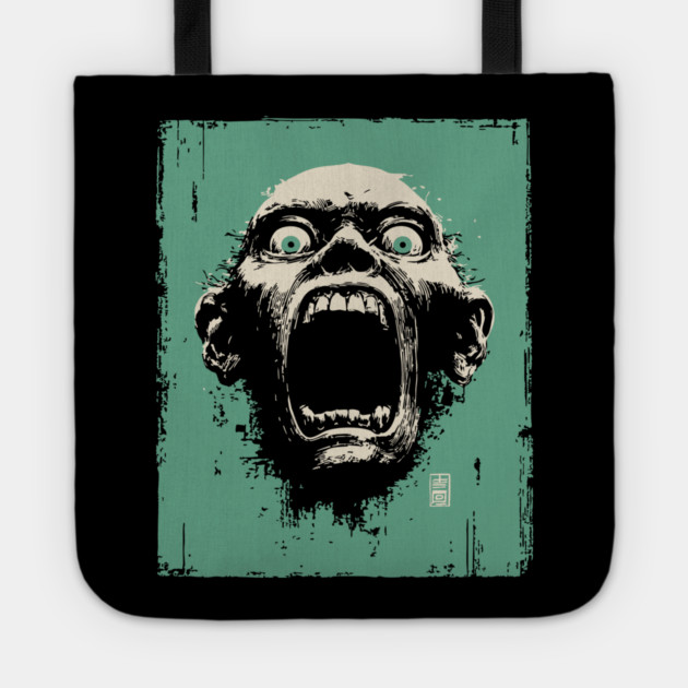 Screaming Ghoul Retro Horror Portrait Tote by TuncGK
