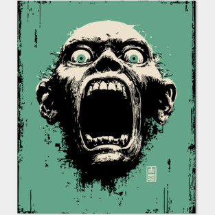 Screaming Ghoul Retro Horror Portrait Posters and Art