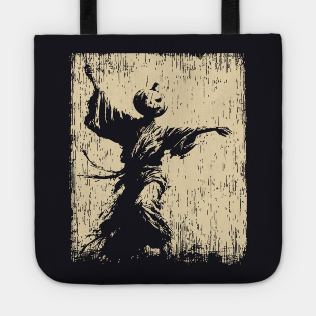 Samurai With Jack O'Lantern Mask Vintage Style Tote by TuncGK