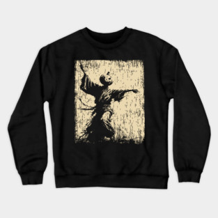 Samurai With Jack O'Lantern Mask Vintage Style Crewneck Sweatshirt