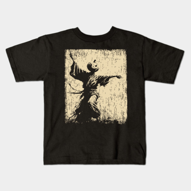 Samurai With Jack O'Lantern Mask Vintage Style Kids T-Shirt by TuncGK