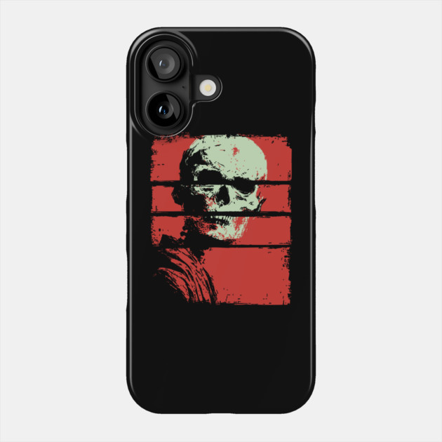 Skull in Red Retro Horror Poster Phone Case by TuncGK
