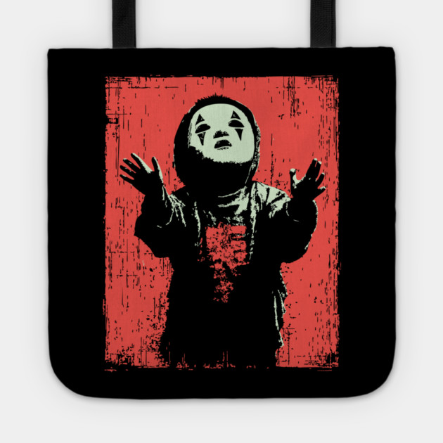Creepy Child in Oni Mask Tote by TuncGK