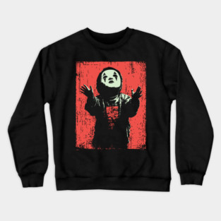 Creepy Child in Oni Mask Crewneck Sweatshirt