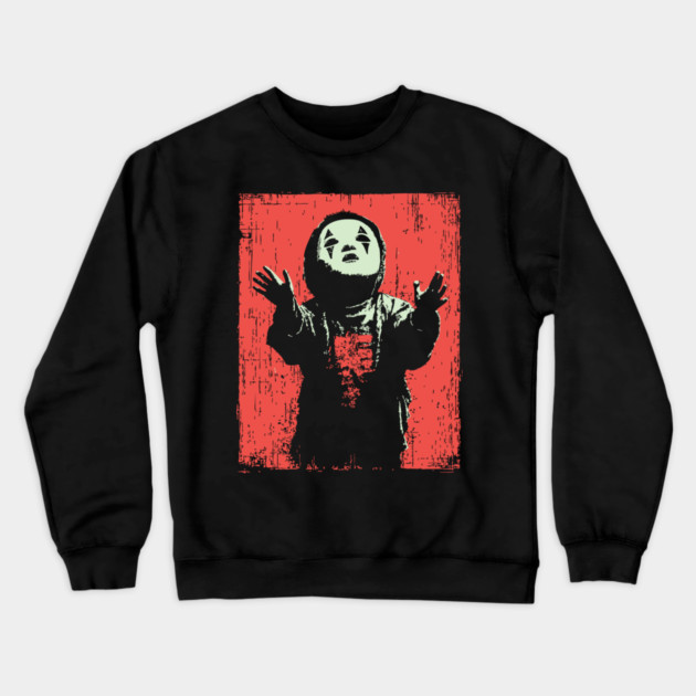 Creepy Child in Oni Mask Crewneck Sweatshirt by TuncGK