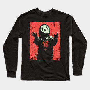 Creepy Child in Oni Mask Long Sleeve T-Shirt