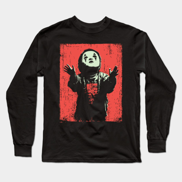 Creepy Child in Oni Mask Long Sleeve T-Shirt by TuncGK