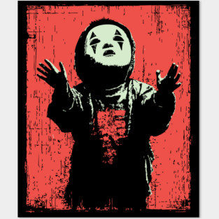 Creepy Child in Oni Mask Posters and Art