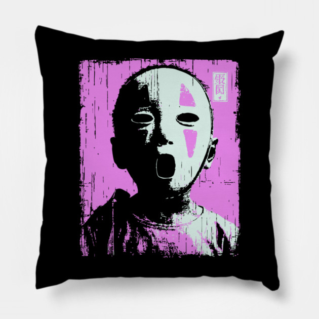 Masked Child With Purple Highlights Pillow by TuncGK