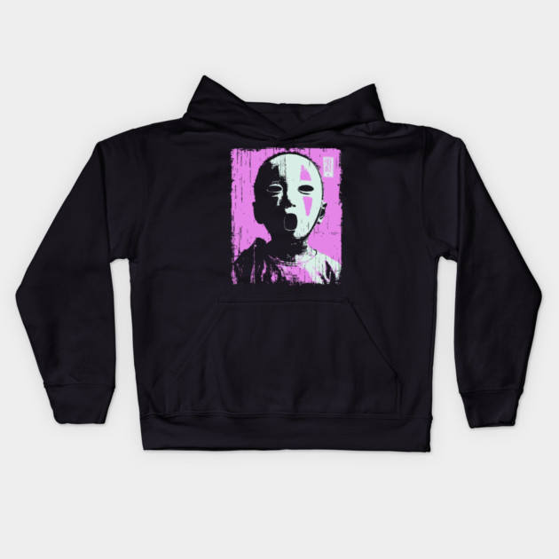 Masked Child With Purple Highlights Kids Hoodie by TuncGK