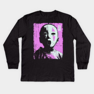 Masked Child With Purple Highlights Kids Long Sleeve T-Shirt