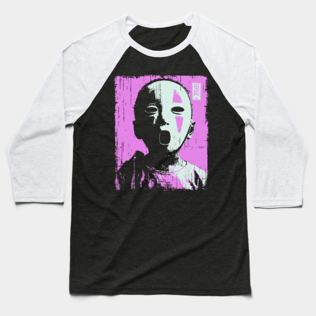Masked Child With Purple Highlights Baseball T-Shirt by TuncGK