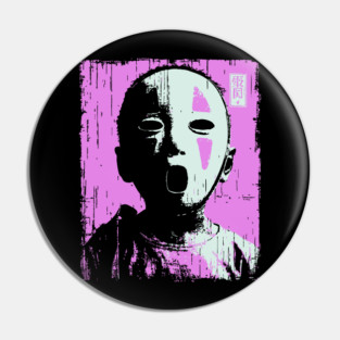 Masked Child With Purple Highlights Pin