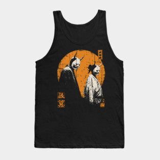 Twin Oni Demons Vintage Illustration Tank Top