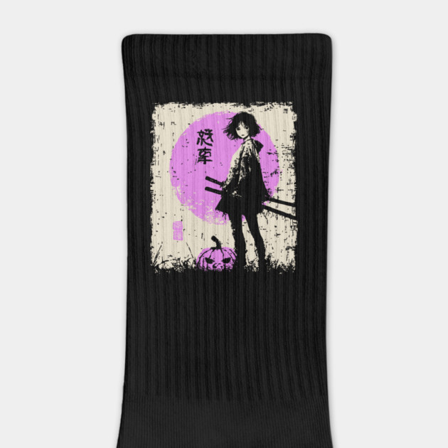 Anime Girl With Katana and Pumpkin by TuncGK