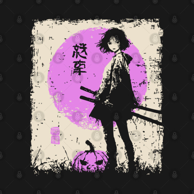 Anime Girl With Katana and Pumpkin by TuncGK