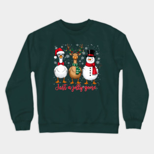 Just A Jolly Goose Christmas - Retro Merry Christmas Crewneck Sweatshirt