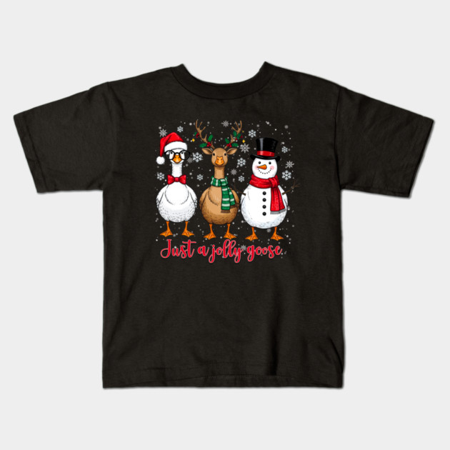 Just A Jolly Goose Christmas - Retro Merry Christmas Kids T-Shirt by Hicham's Store 8