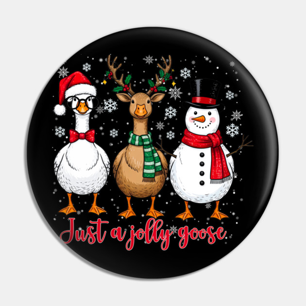 Just A Jolly Goose Christmas - Retro Merry Christmas Pin by Hicham's Store 8