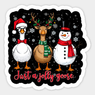 Just A Jolly Goose Christmas - Retro Merry Christmas Sticker