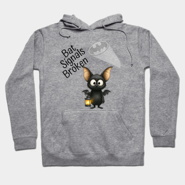 Cute Bat with Lantern Funny Halloween Costume Art Hoodie by Kathy Hawke