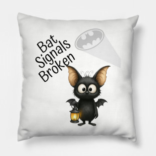 Cute Bat with Lantern Funny Halloween Costume Art Pillow