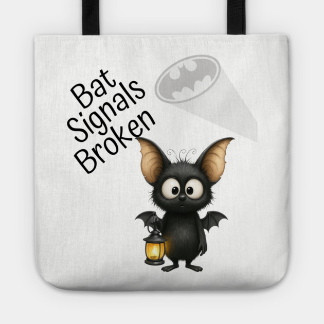 Cute Bat with Lantern Funny Halloween Costume Art Tote by Kathy Hawke