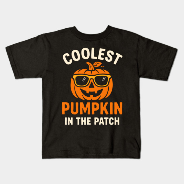 Coolest Pumpkin in the Patch Halloween Graphic Kids T-Shirt by MakerMind8.2