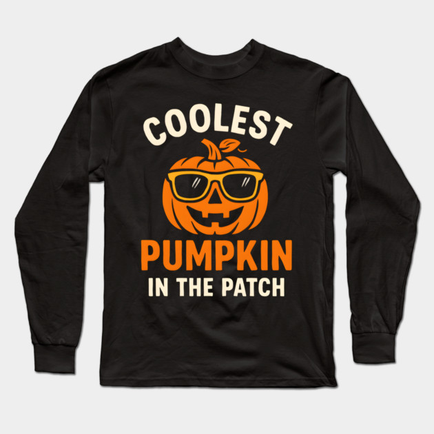Coolest Pumpkin in the Patch Halloween Graphic Long Sleeve T-Shirt by MakerMind8.2