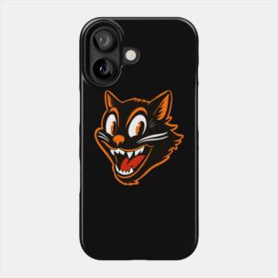 Retro vintage Halloween black cat Phone Case