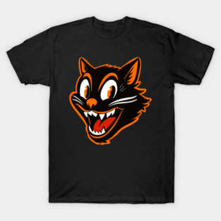 Retro vintage Halloween black cat T-Shirt