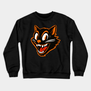 Retro vintage Halloween black cat Crewneck Sweatshirt