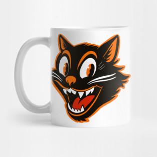Retro vintage Halloween black cat Mug