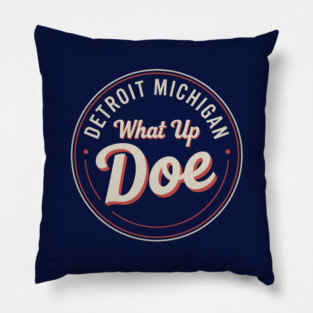 Retro Detroit Michigan | What Up Doe Pillow