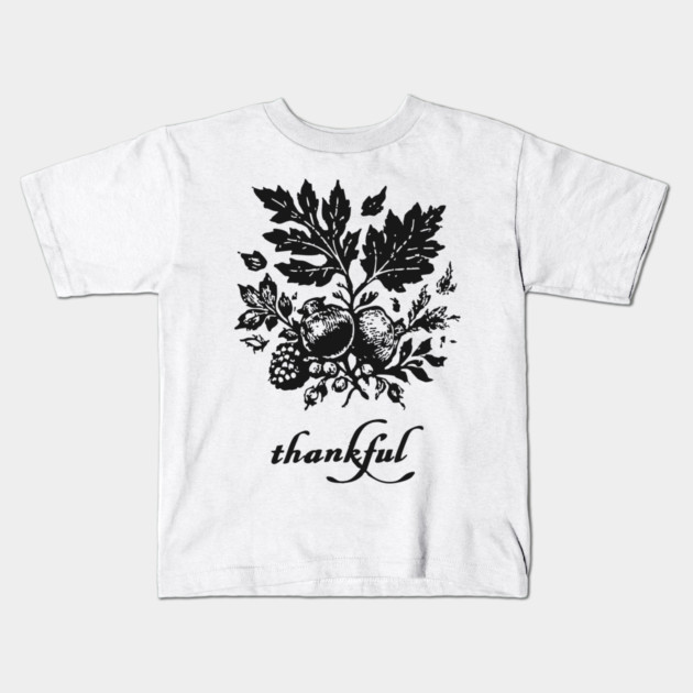 Thankful Harvest Leaves Kids T-Shirt by TuncGK
