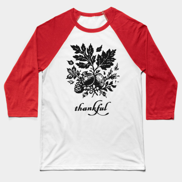 Thankful Harvest Leaves Baseball T-Shirt by TuncGK