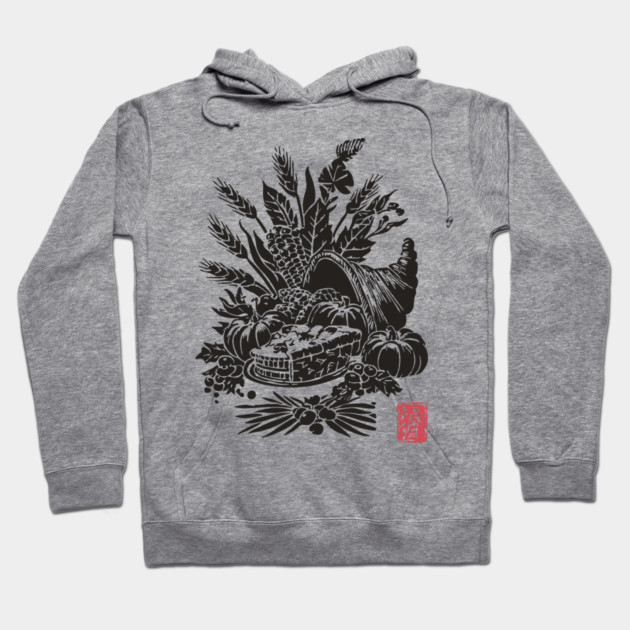 Cornucopia Harvest Illustration Hoodie by TuncGK