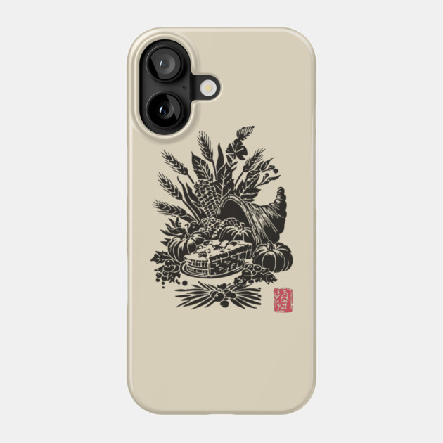 Cornucopia Harvest Illustration Phone Case by TuncGK