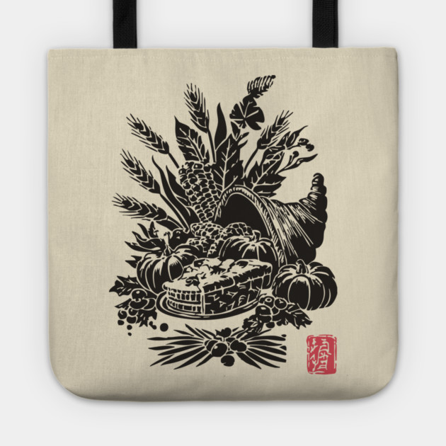 Cornucopia Harvest Illustration Tote by TuncGK
