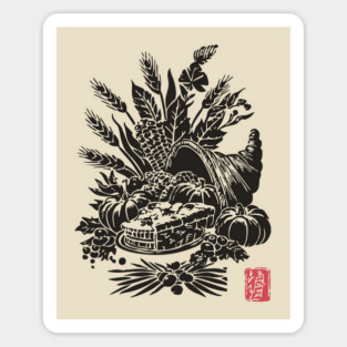 Cornucopia Harvest Illustration Sticker